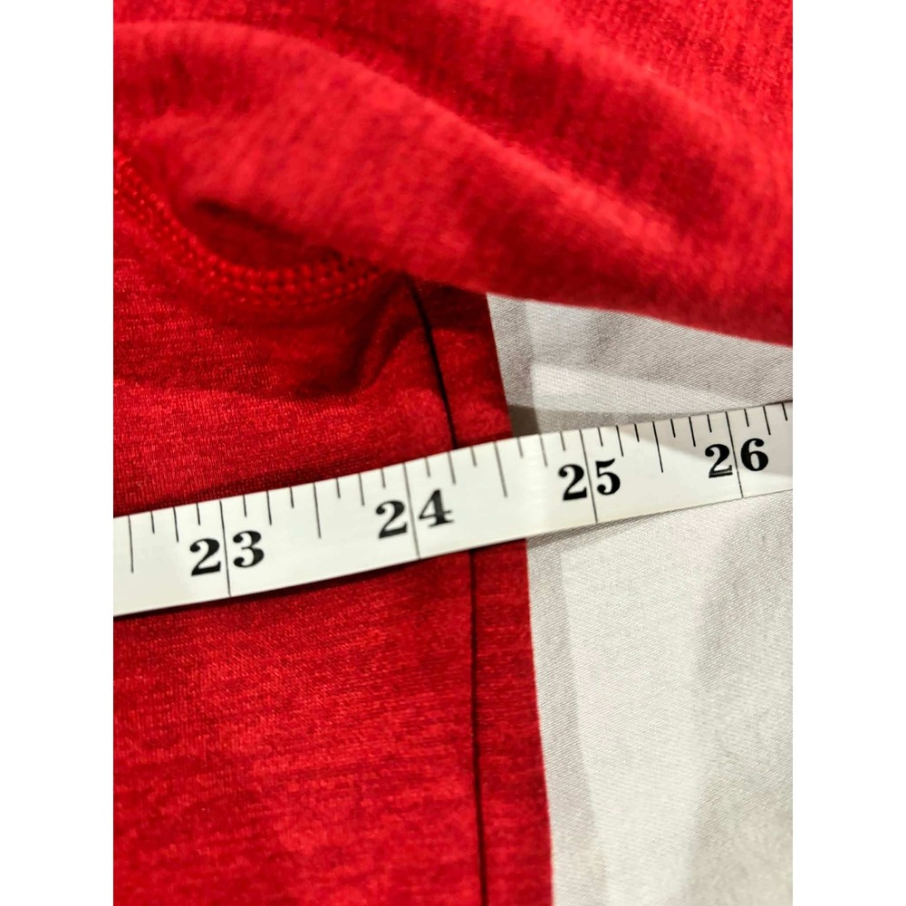 The North‎ Face Mens XL Red Heathered Quarter Zip Fleece Pullover Chest Pocket - Picture 7 of 10
